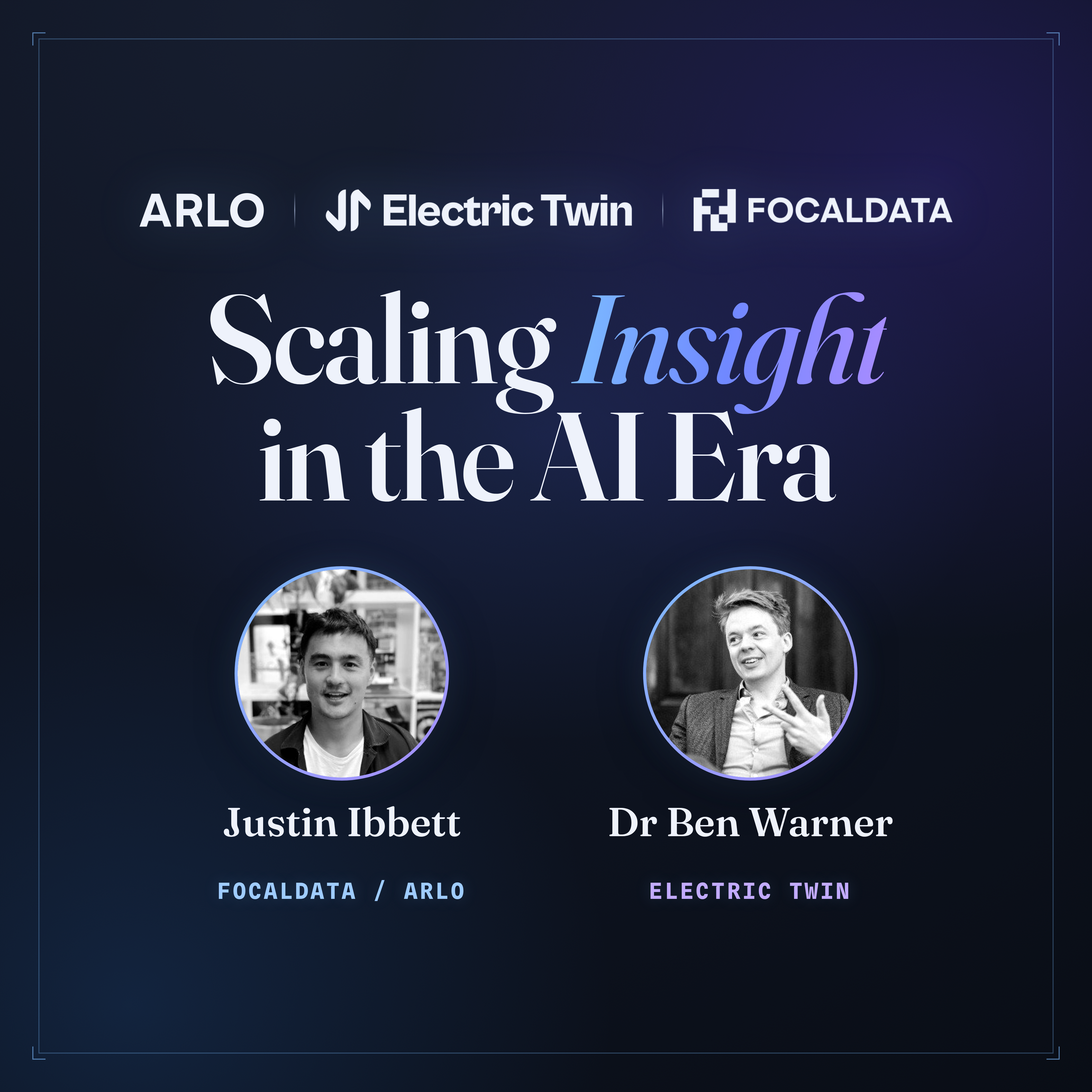 Arlo x Electric Twin x Focaldata: Escalando Insights na Era da IA