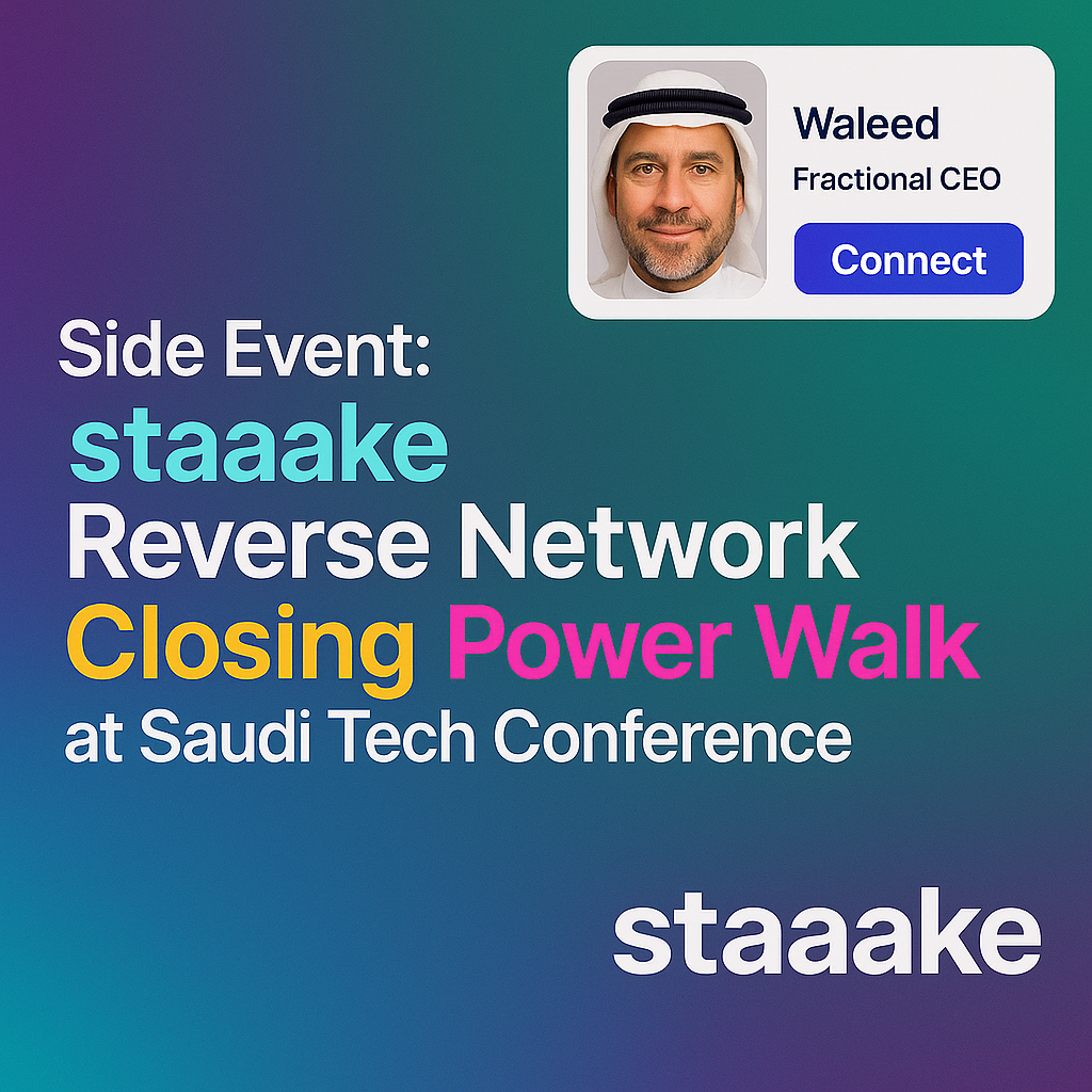 Evento lateral: Caminata de cierre del Power Walk de staaake Reverse Network en la Conferencia de AI/Tecnología de Arabia Saudita