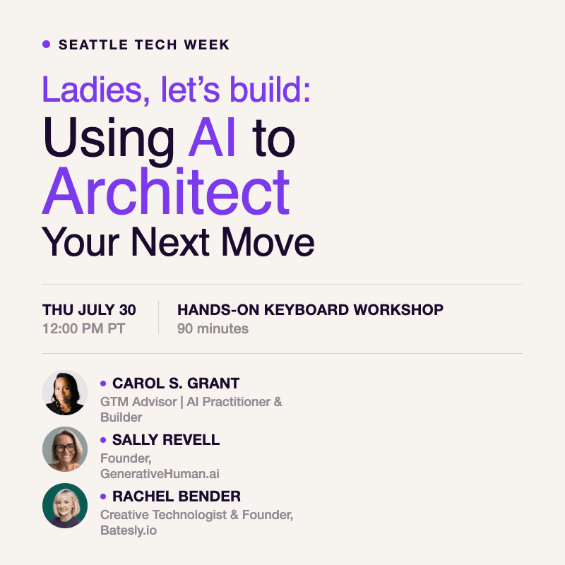 Mesdames, construisons : Utiliser l'IA pour architecturer votre prochain mouvement | GenerativeHuman.AI