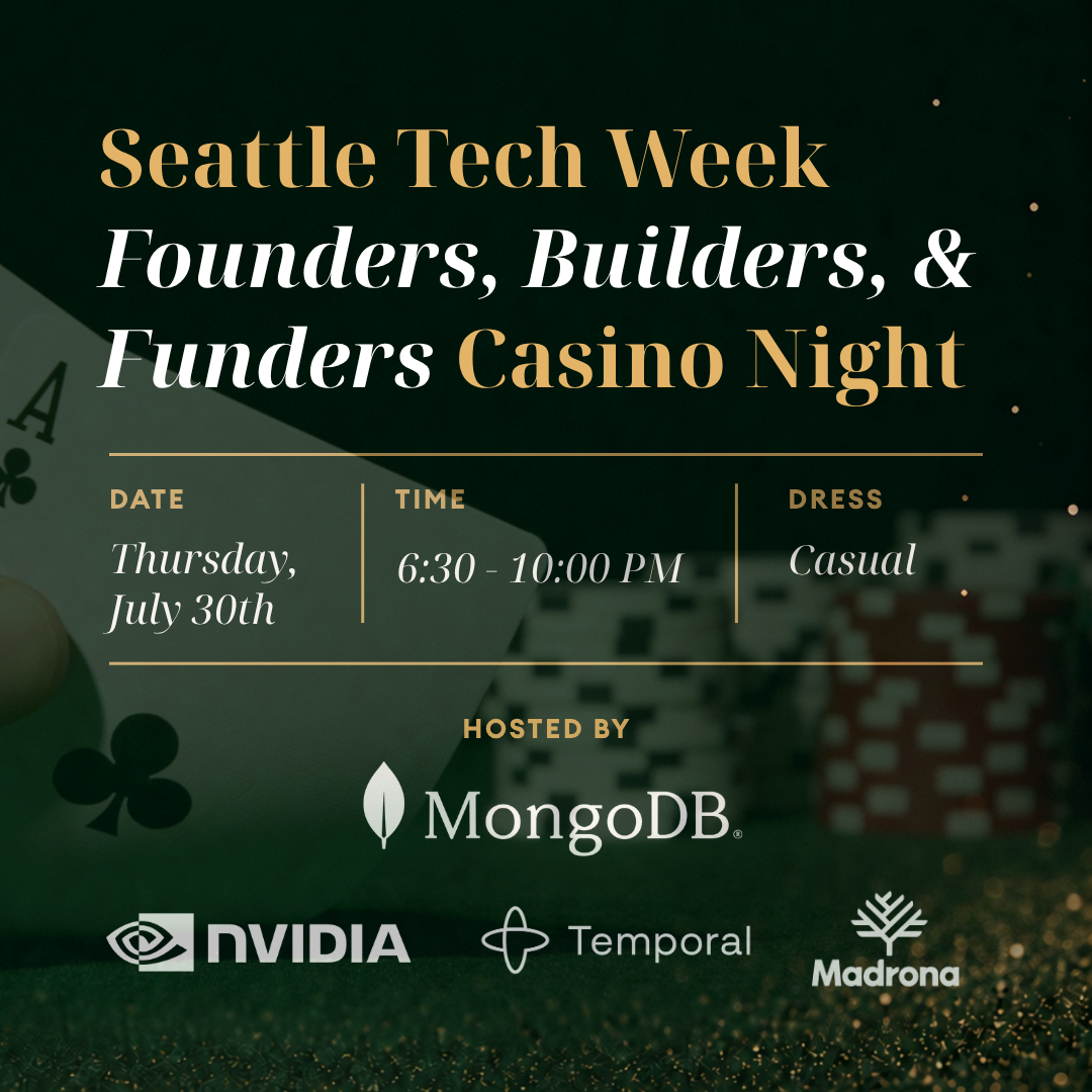 Seattle Tech Week: Casinonacht voor Oprichtters, Bouwers en Investeerders | MongoDB