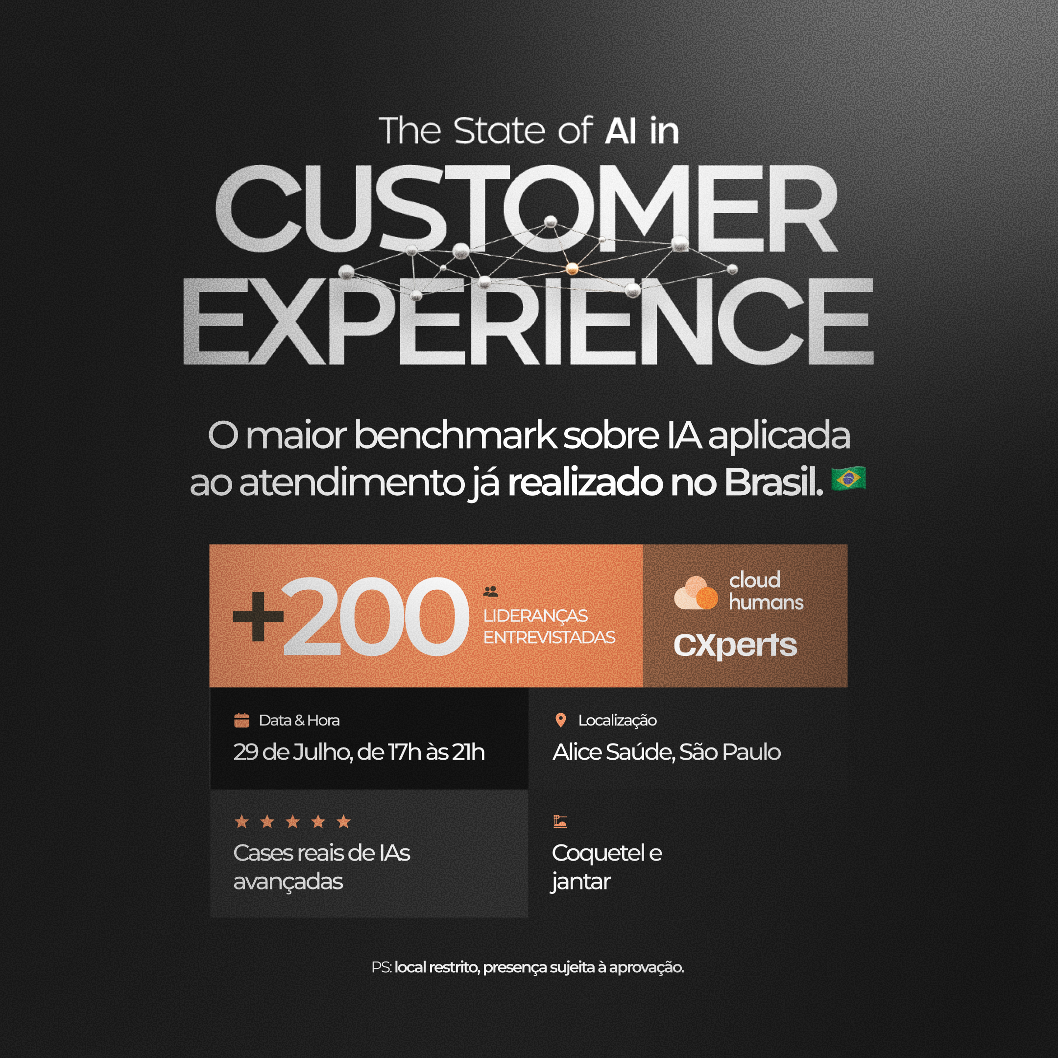 IA dans l'expérience client : Cocktail de lancement du plus grand benchmark d'IA jamais réalisé au 🇧🇷