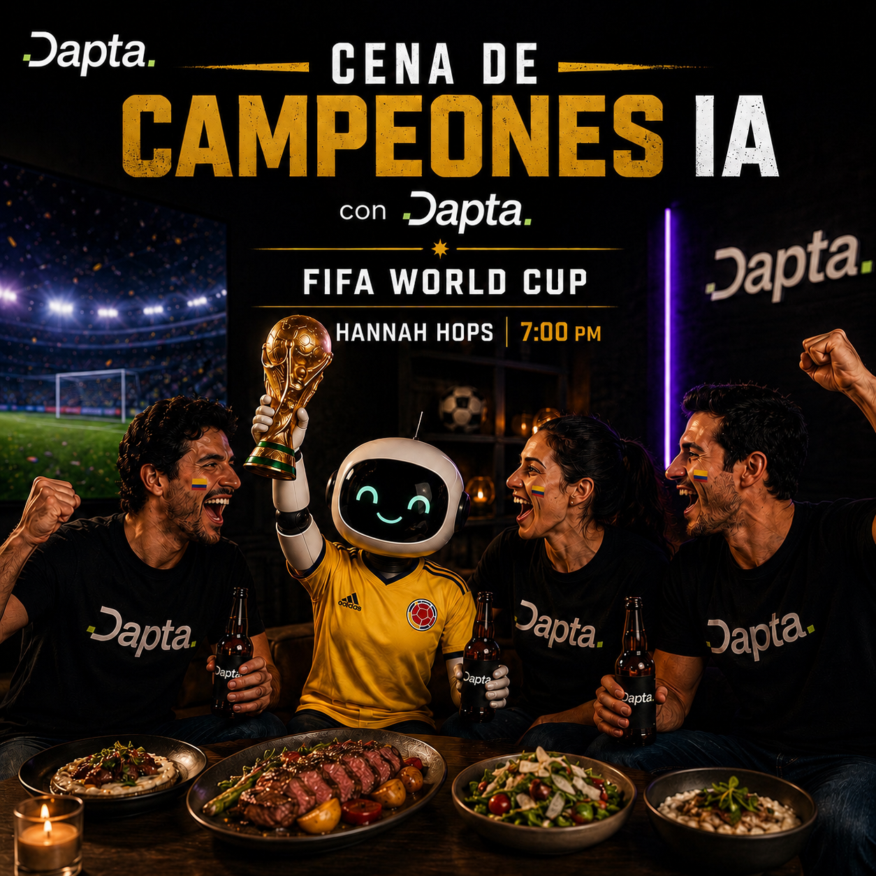 Cena de Campeones IA con Dapta